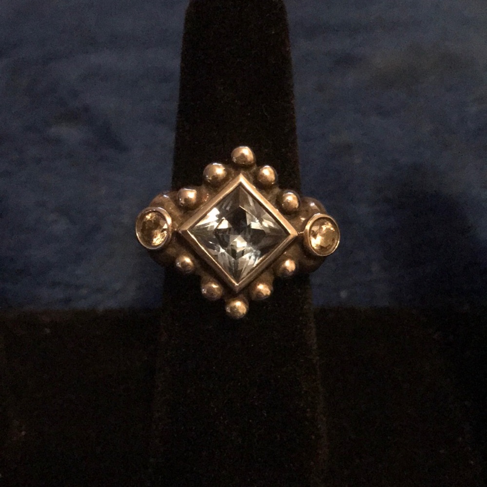 Blue topaz and sterling ring. QVC